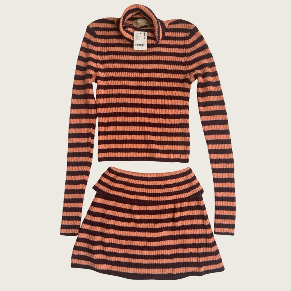 FREE PEOPLE SUPER STRIPE SWEATER SET
